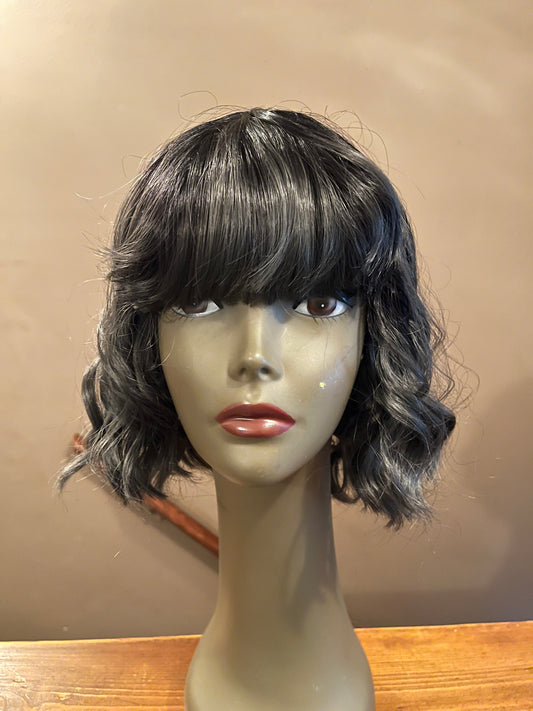 8' Salt and Pepper Bob with bangs