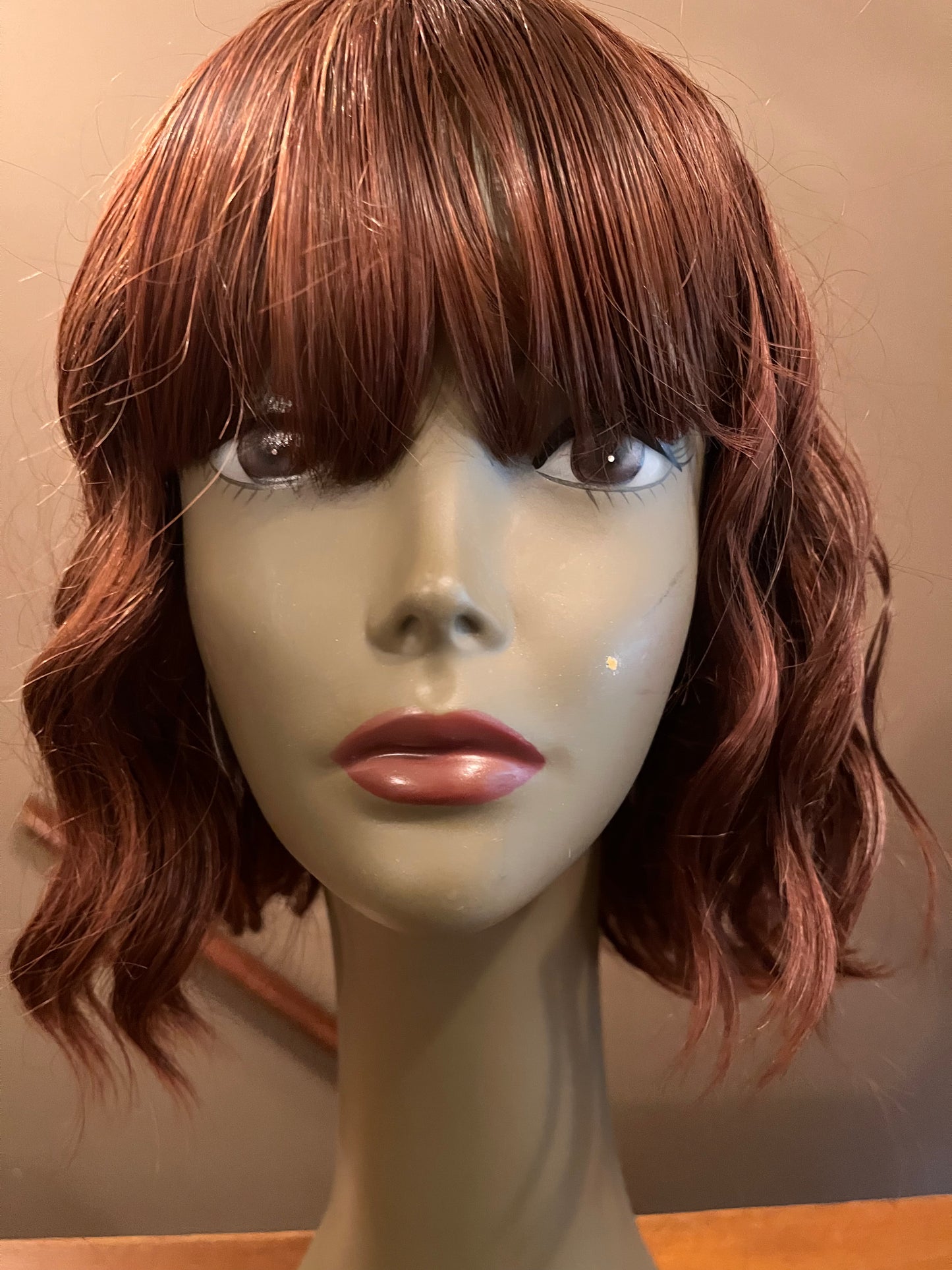 Red Bob With Bangs